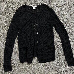 Vintage 90s Cherokee Black Women's Cardigan Sweater